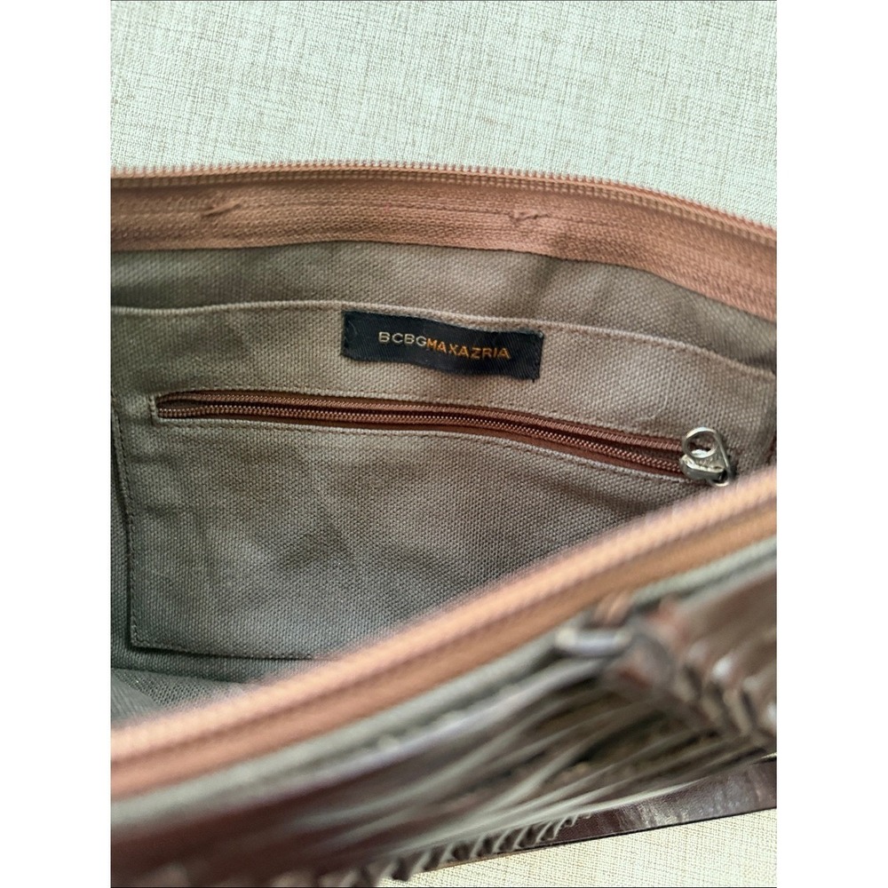 Vintage Y2K Woven Leather Shoulder Bag BCBG MaxAzria Clutch Minimalist braided - Picture 5 of 13